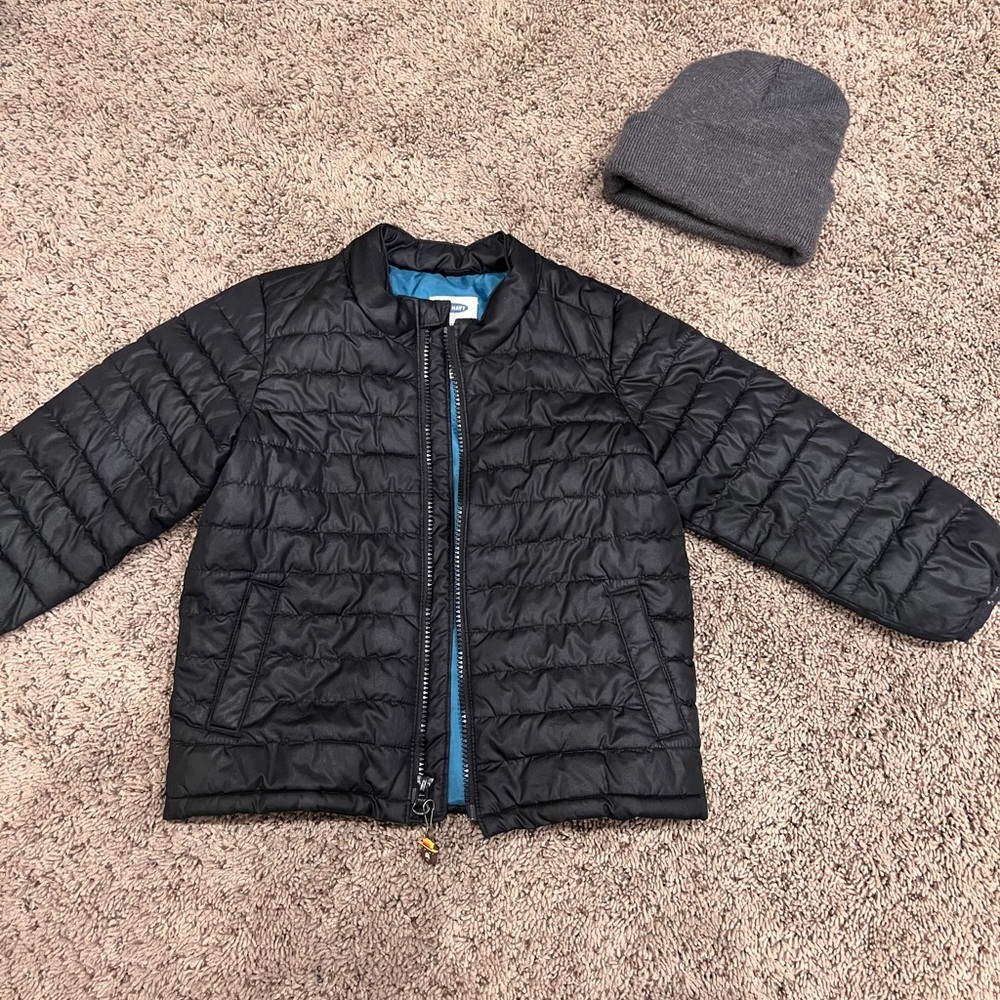 Boys Old Navy black coat size 5T